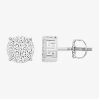 (I / I2-I3) 1/4 CT. Natural White Diamond 10K Gold 6.7mm Round Stud Earrings