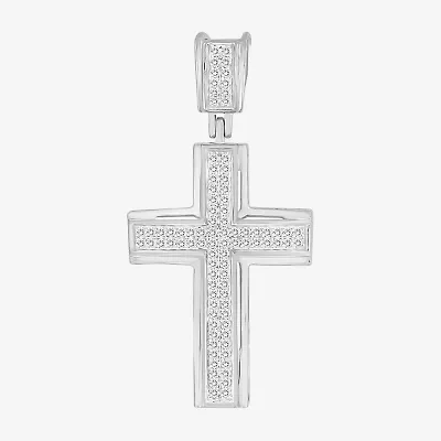1/4 CT. (J / I3) White Diamond 10K Gold Cross Charm