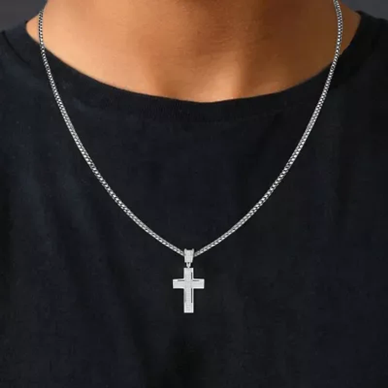 1/4 CT. (J / I3) White Diamond 10K Gold Cross Charm