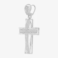 1/4 CT. (J / I3) White Diamond 10K Gold Cross Charm