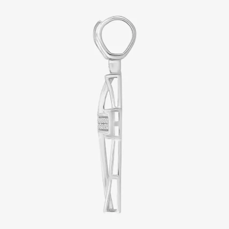 1/4 CT. (J / I3) White Diamond 10K Gold Cross Charm