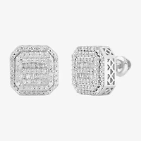 (I / I3) 1/2 CT. Natural White Diamond 10K Gold 9.9mm Stud Earrings