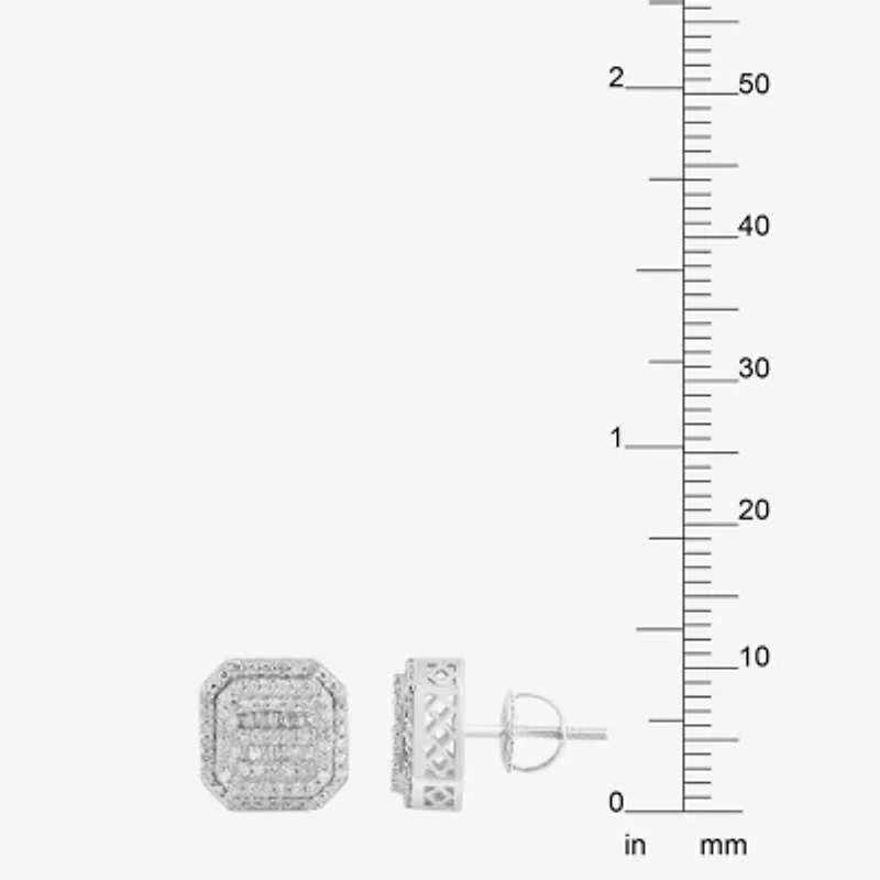 (I / I3) 1/2 CT. Natural White Diamond 10K Gold 9.9mm Stud Earrings