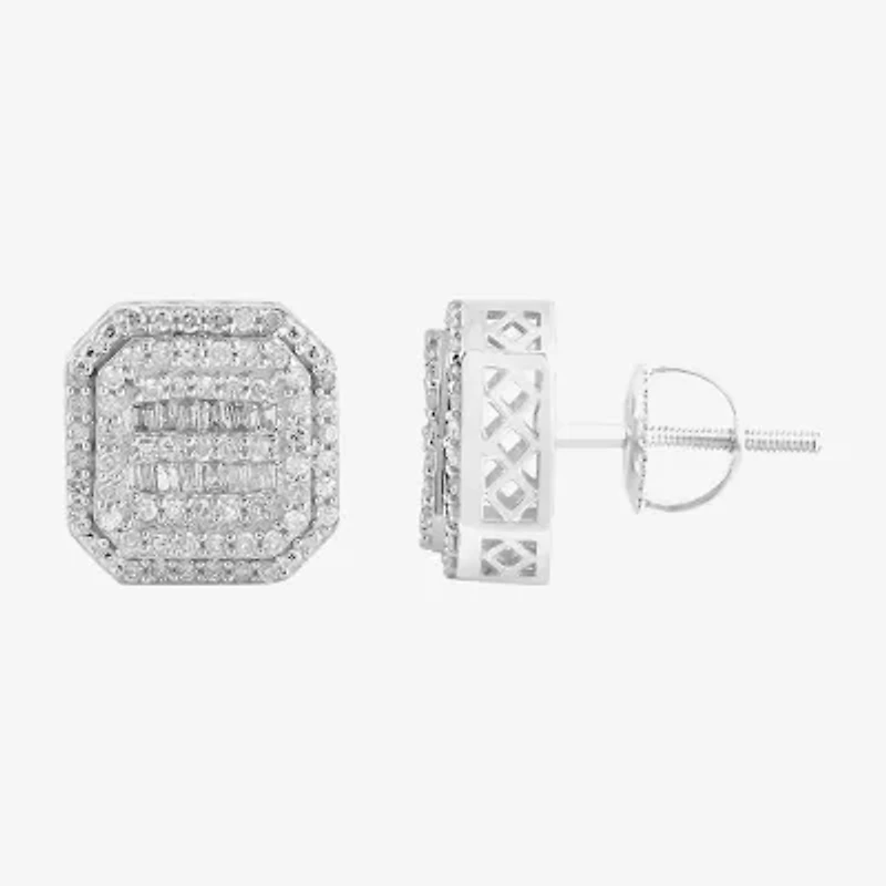 (I / I3) 1/2 CT. Natural White Diamond 10K Gold 9.9mm Stud Earrings