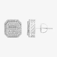 (I / I3) 1/2 CT. Natural White Diamond 10K Gold 9.9mm Stud Earrings
