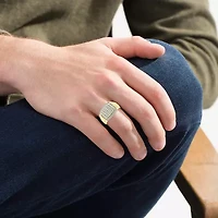 (I / I2-I3) Mens 1/2 CT. Natural White Diamond 10K Gold Fashion Ring