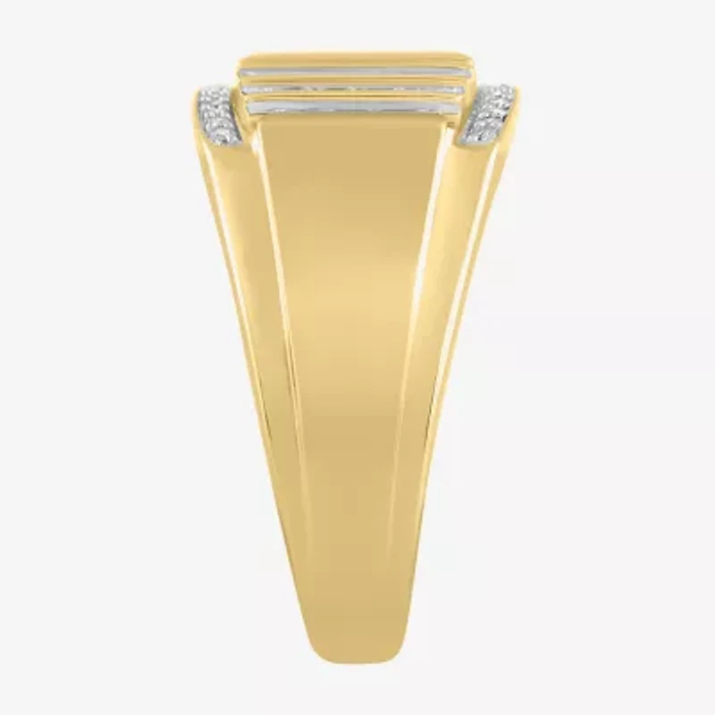 (I / I2-I3) Mens 1/2 CT. Natural White Diamond 10K Gold Fashion Ring