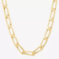 Made in Italy Unisex Adult 10K Gold 18 Inch Link Chain Necklace