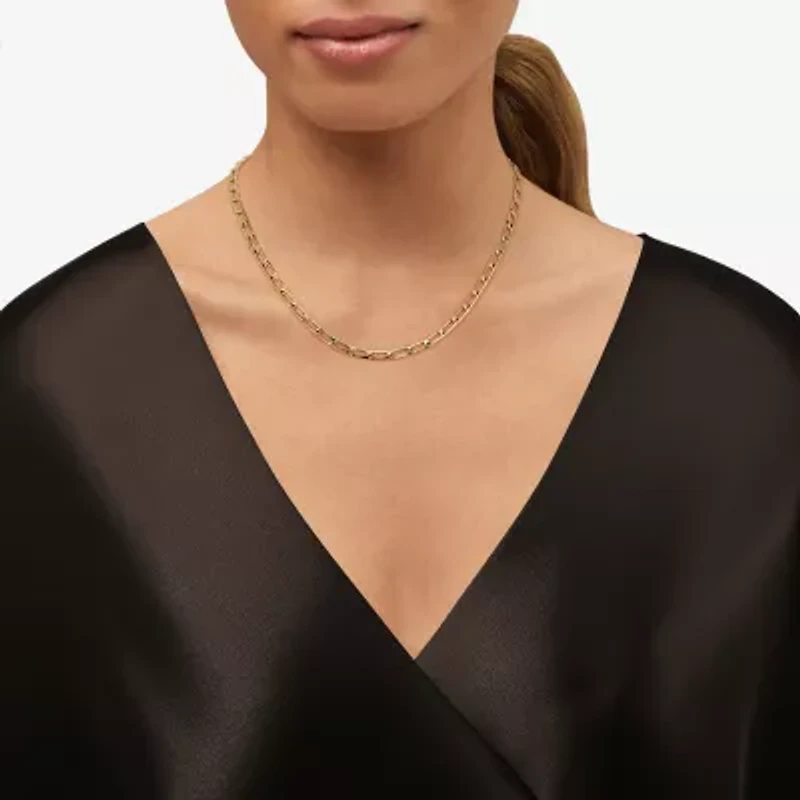 Made in Italy Unisex Adult 10K Gold 18 Inch Link Chain Necklace