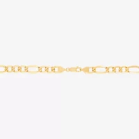 Made in Italy Mens 10K Gold 20 Inch Figaro Chain Necklace