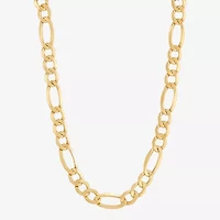 Made in Italy Mens 10K Gold 20 Inch Figaro Chain Necklace