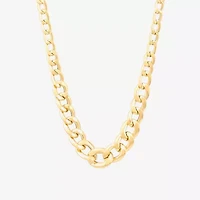 Made in Italy Womens 10K Gold 18 Inch Curb Chain Necklace
