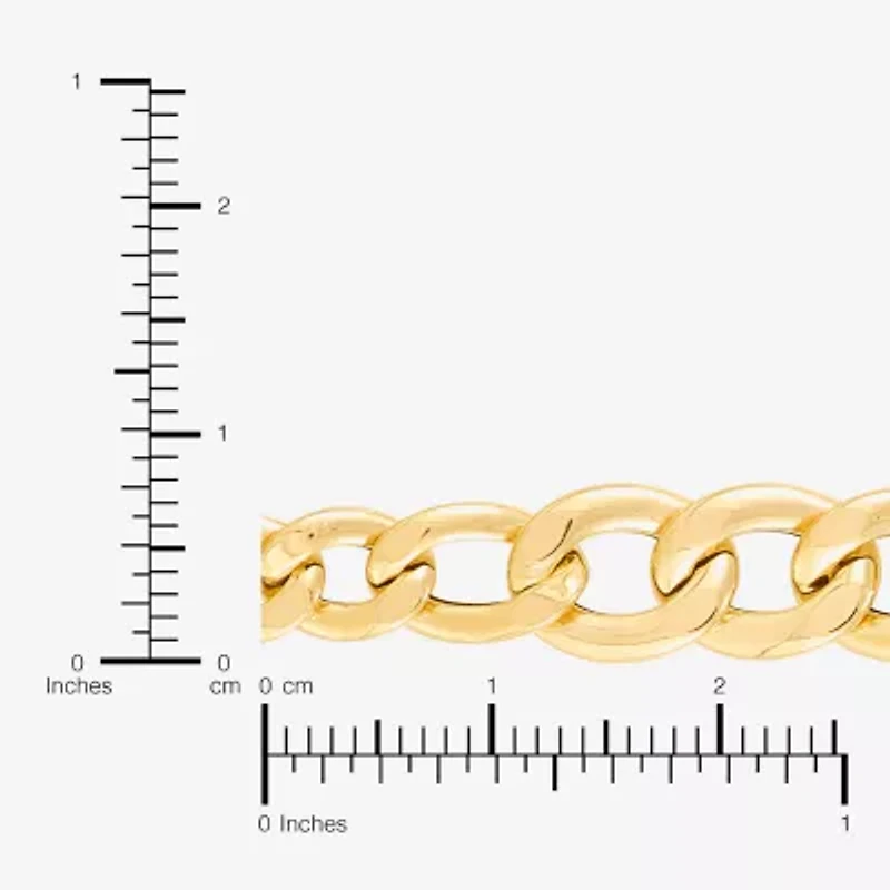 Made in Italy Womens 10K Gold 18 Inch Curb Chain Necklace