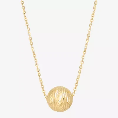 Made in Italy Womens 10K Gold Ball 16 Inch Pendant Necklace