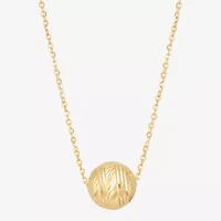 Made in Italy Womens 10K Gold Ball 16 Inch Pendant Necklace