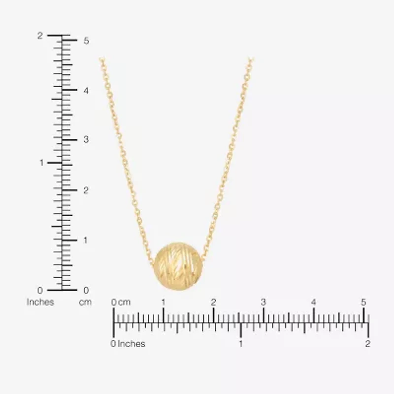 Made in Italy Womens 10K Gold Ball 16 Inch Pendant Necklace
