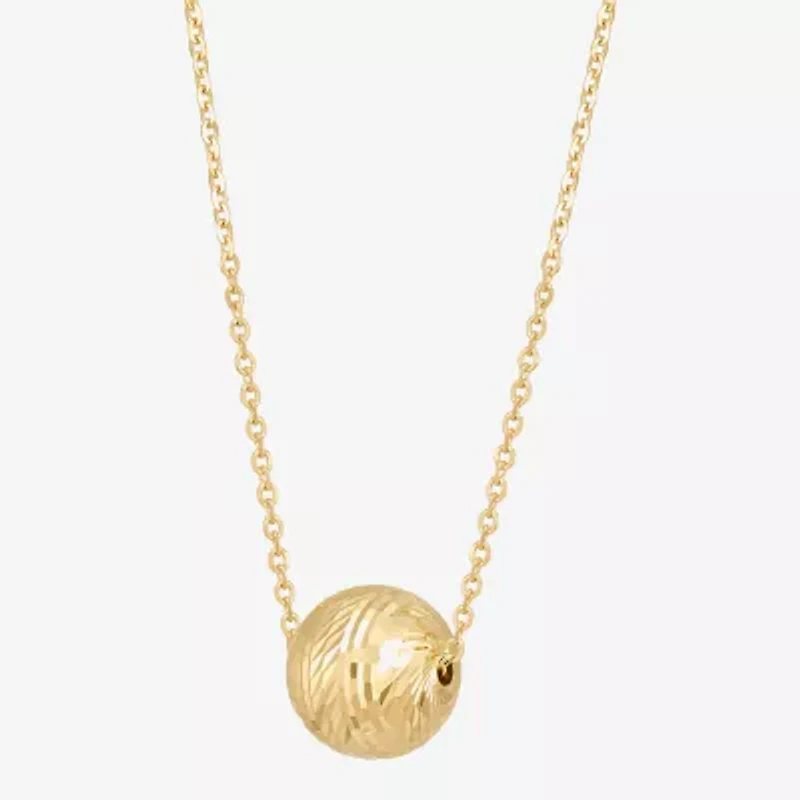 Made in Italy Womens 10K Gold Ball 16 Inch Pendant Necklace