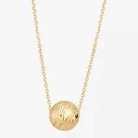 Made in Italy Womens 10K Gold Ball 16 Inch Pendant Necklace