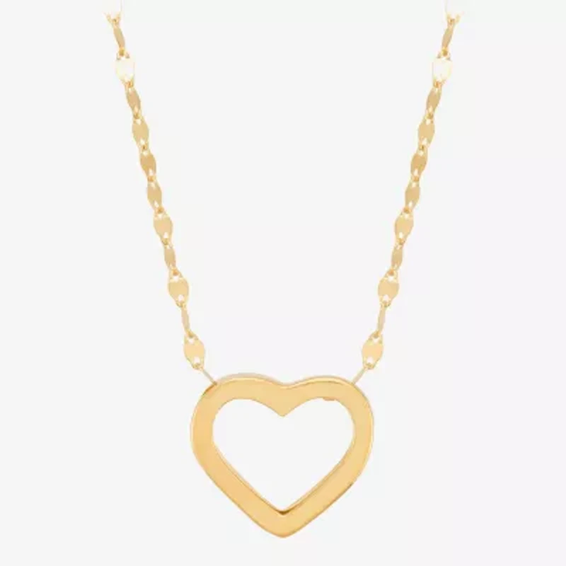 Gold Addiction Womens 10K Gold Heart 18 Inch Pendant Necklace
