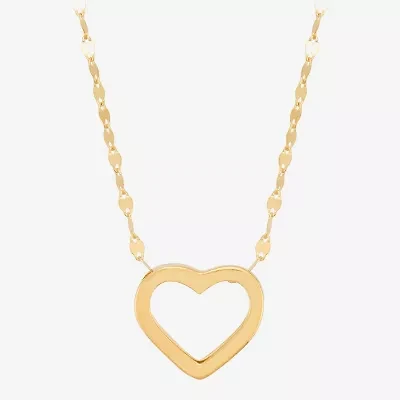 Gold Addiction Womens 10K Gold Heart 18 Inch Pendant Necklace