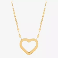 Gold Addiction Womens 10K Gold Heart 18 Inch Pendant Necklace