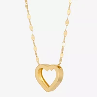 Gold Addiction Womens 10K Gold Heart 18 Inch Pendant Necklace