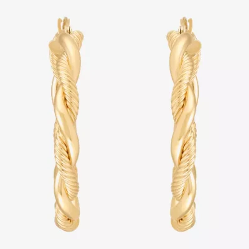 Womens 10K Gold 30mm Hoop Earrings