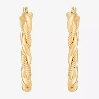 Womens 10K Gold 30mm Hoop Earrings