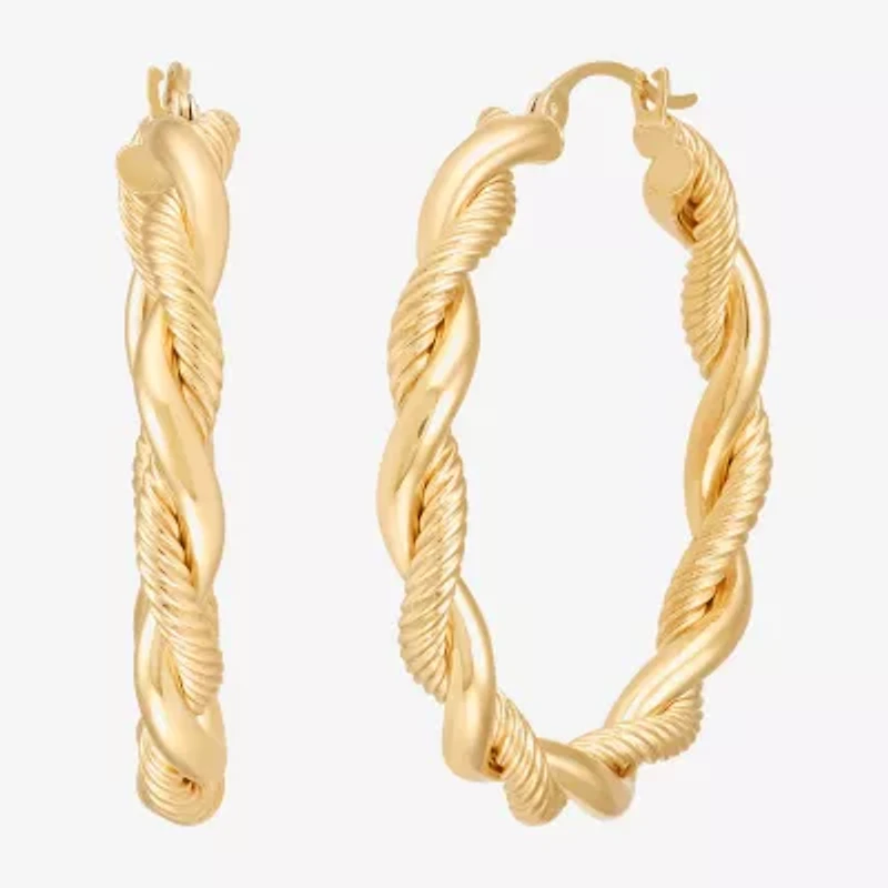 Womens 10K Gold 30mm Hoop Earrings