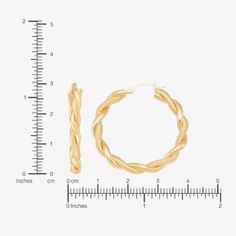 Womens 10K Gold 30mm Hoop Earrings