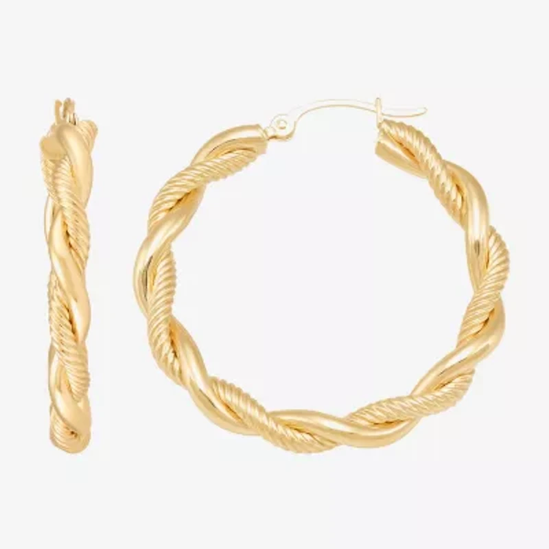 Womens 10K Gold 30mm Hoop Earrings