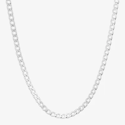 Unisex Adult Sterling Silver 22 Inch Curb Chain Necklace