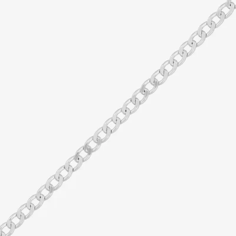 Unisex Adult Sterling Silver 22 Inch Curb Chain Necklace
