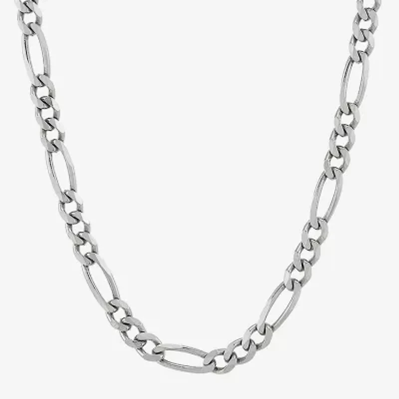 Made in Italy Unisex Adult Sterling Silver 22 Inch Figaro Chain Necklace