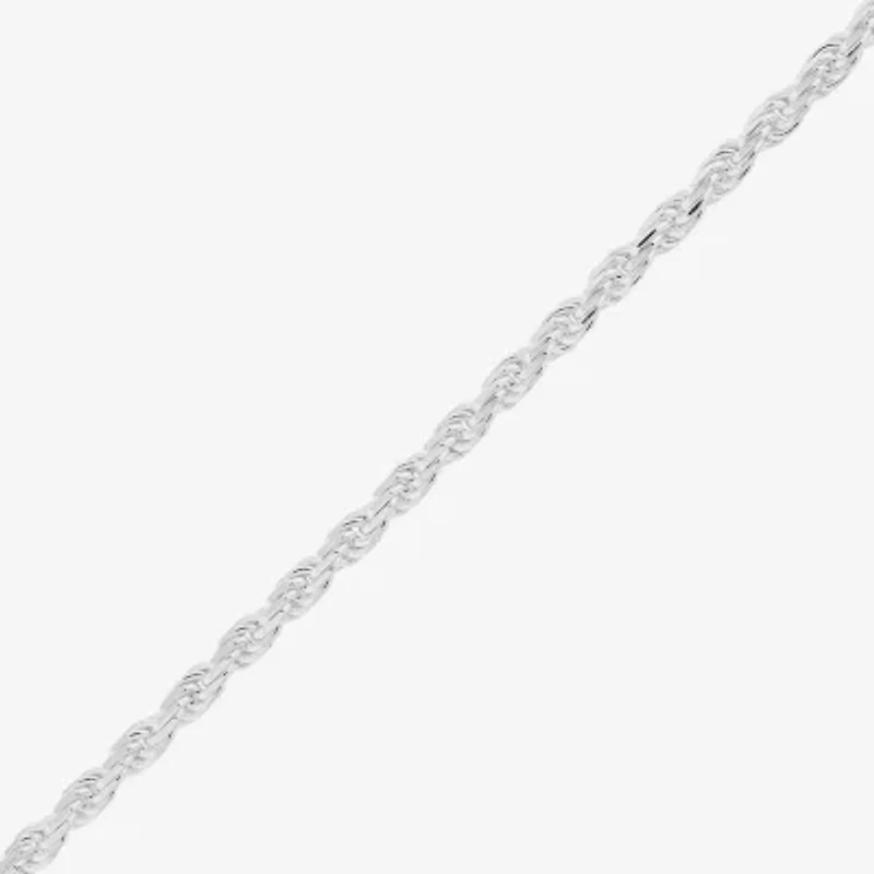 Made in Italy Womens Sterling Silver Inch Rope Chain Necklace