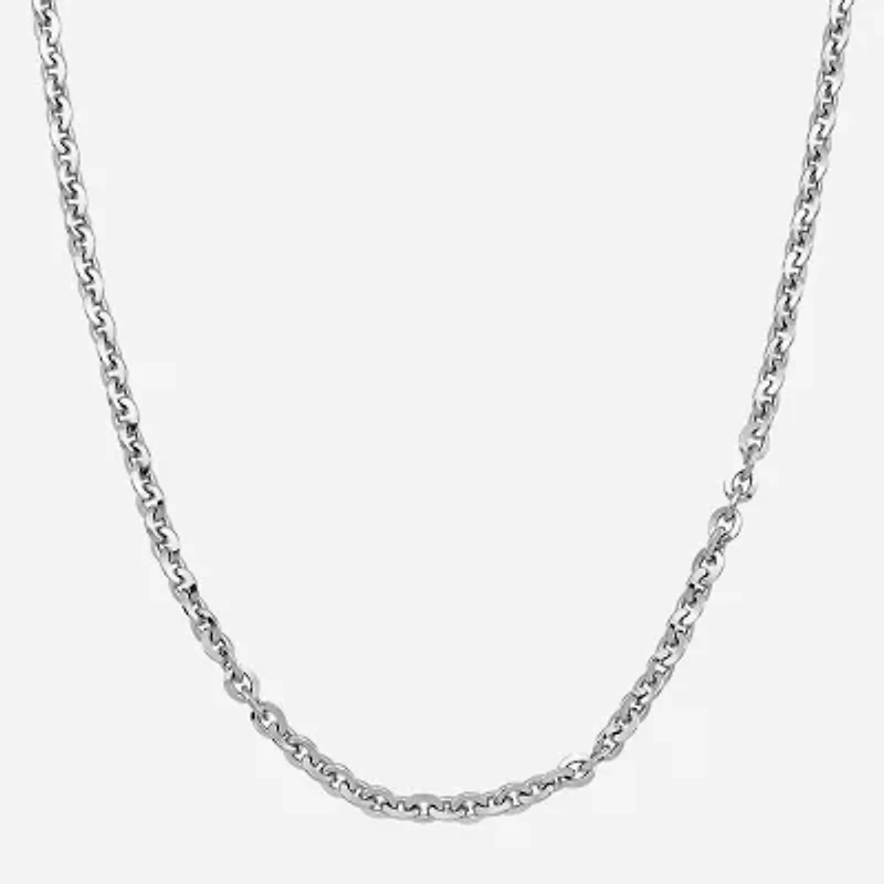 Made in Italy Unisex Adult Sterling Silver 22 Inch Cable Chain Necklace