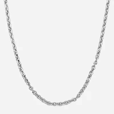 Made in Italy Unisex Adult Sterling Silver 22 Inch Cable Chain Necklace