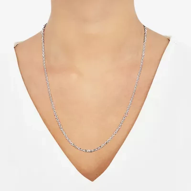 Made in Italy Unisex Adult Sterling Silver 22 Inch Cable Chain Necklace