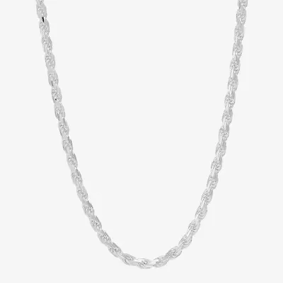Made in Italy Unisex Adult Sterling Silver Inch Rope Chain Necklace