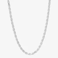 Made in Italy Unisex Adult Sterling Silver Inch Rope Chain Necklace