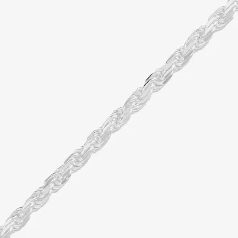 Made in Italy Unisex Adult Sterling Silver Inch Rope Chain Necklace