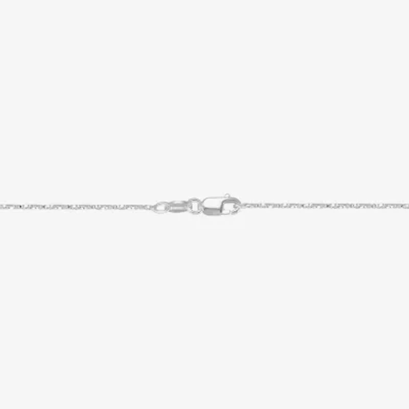 Made in Italy Womens Sterling Silver Inch Box Chain Necklace