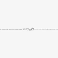 Made in Italy Womens Sterling Silver Inch Box Chain Necklace