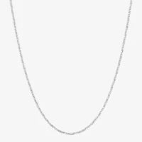 Made in Italy Womens Sterling Silver Inch Box Chain Necklace