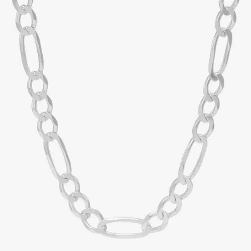 Made in Italy Womens Sterling Silver Inch Figaro Chain Necklace