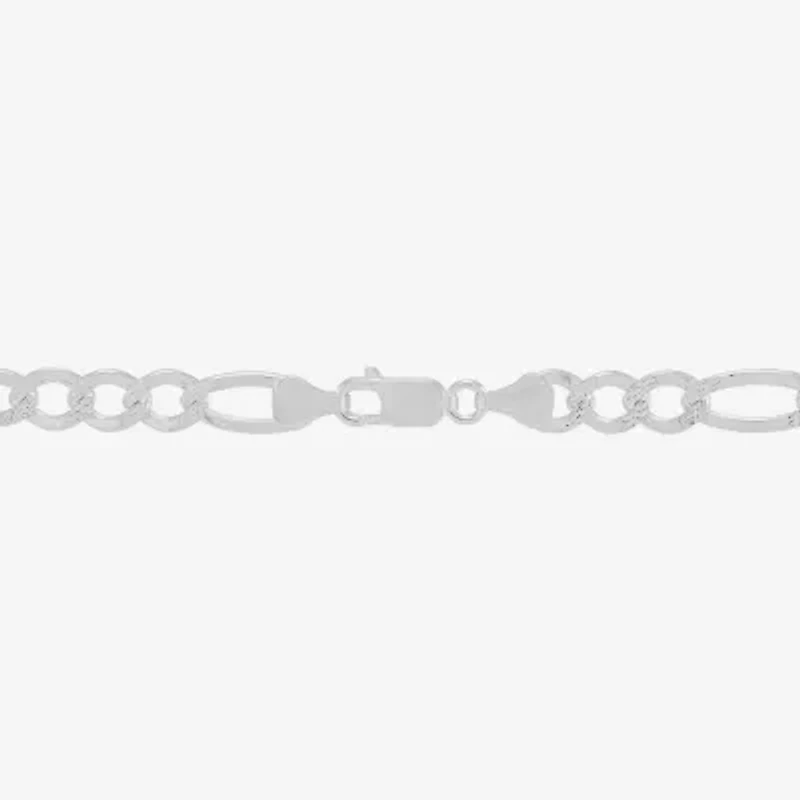 Made in Italy Womens Sterling Silver Inch Figaro Chain Necklace