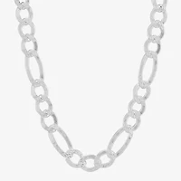 Made in Italy Womens Sterling Silver Inch Figaro Chain Necklace