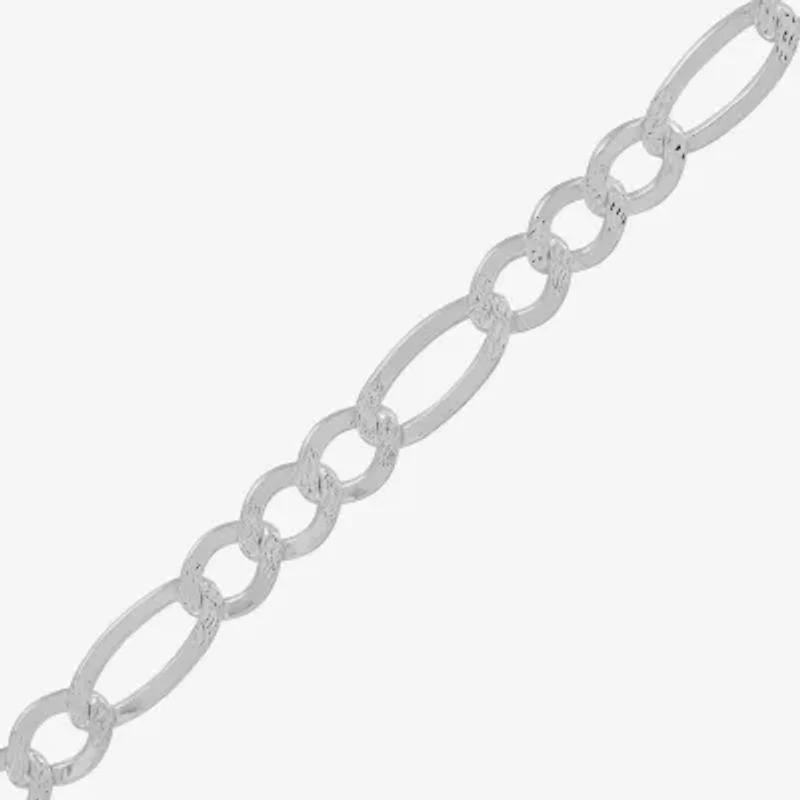 Made in Italy Womens Sterling Silver Inch Figaro Chain Necklace