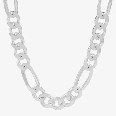 Made in Italy Mens Sterling Silver 20 Inch Figaro Chain Necklace