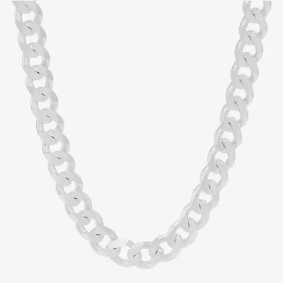 Made in Italy Womens Sterling Silver Inch Curb Chain Necklace